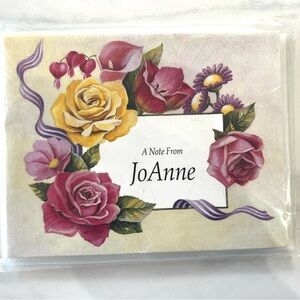 JoAnne personalized vintage/🆕 factory sealed note cards, set of 8